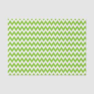 PAPEL DE SEDA HUELLAS DE ZIG ZAG VERDE Y BLANCA