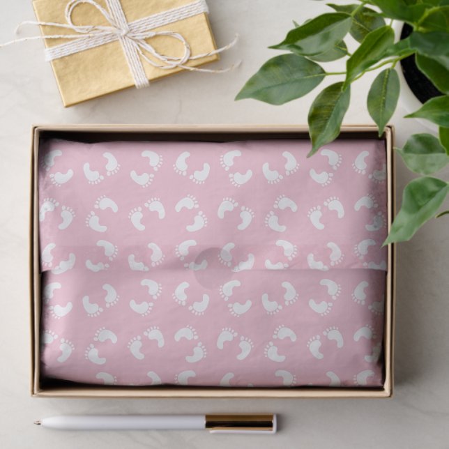 Papel De Seda Huellas para bebés, pies para bebés, pasos, Chica  (Regalo )