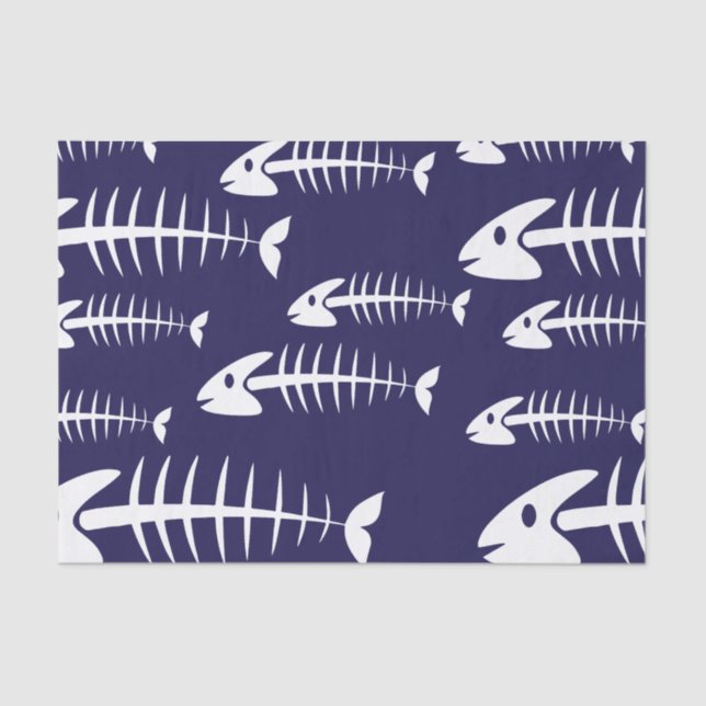 Papel De Seda Huesos blancos pescados muertos pescando Humor (Anverso)