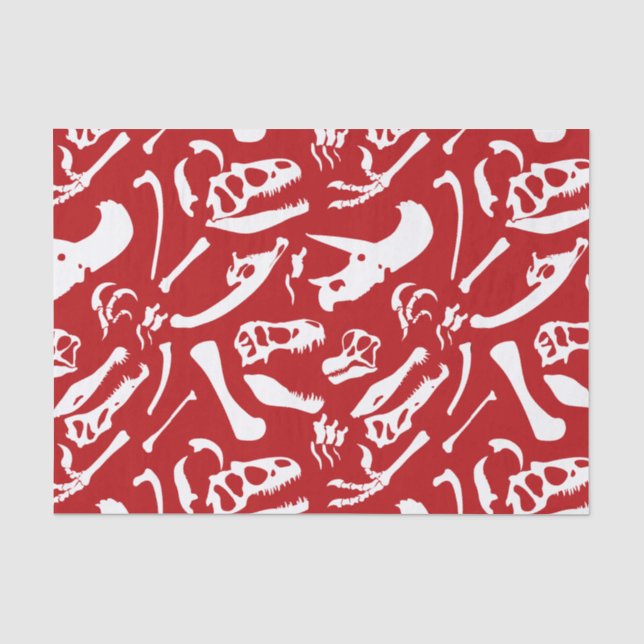 Papel De Seda Huesos de dinosaurio (rojo) (Anverso)