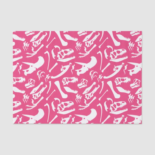 Papel De Seda Huesos de dinosaurio (rosa) (Anverso)