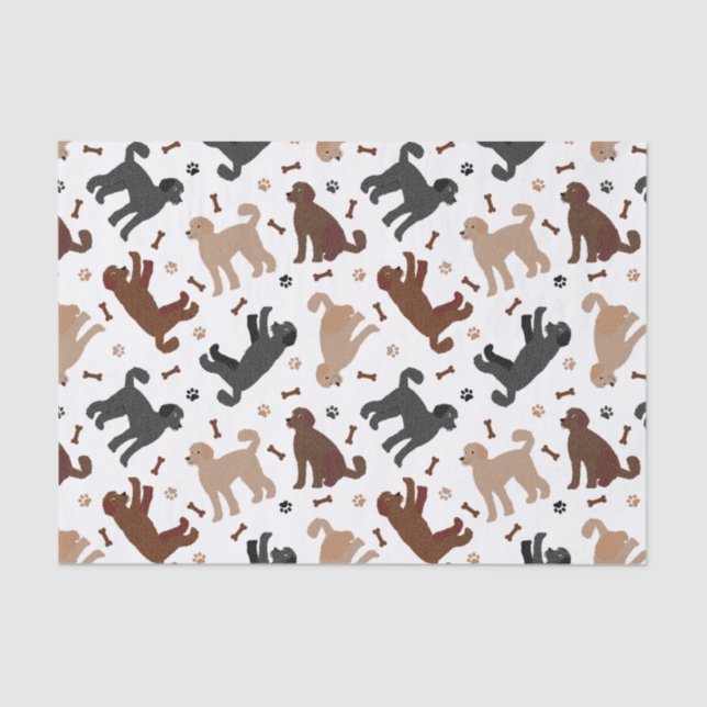 Papel De Seda Huesos y patas de labradoodle (Anverso)