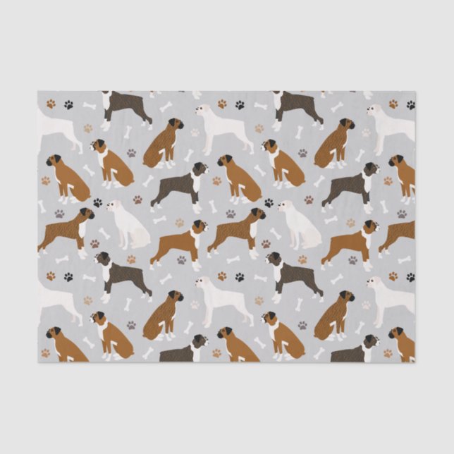 Papel De Seda Huesos y patas de perro de Boxer (Anverso)