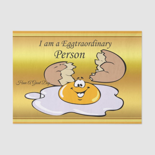 Papel De Seda huevo frito del personaje de dibujos animados con (Anverso)