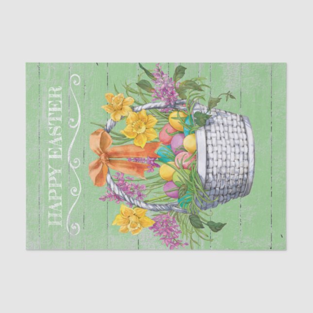 Papel De Seda Huevos de flores felices fiestas rusas (Anverso)