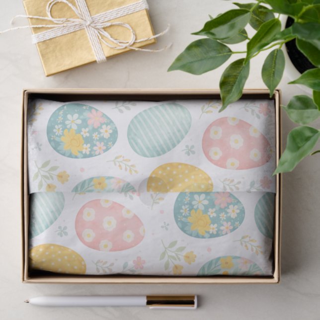 Papel De Seda Huevos de Pascua de Pastel con Patrón Floral - Lin (Regalo )