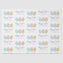 Papel De Seda Huevos de Pascua Feliz Personalizados Acuarela