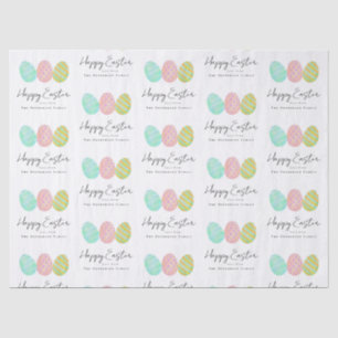 Papel De Seda Huevos de Pascua Feliz Personalizados Acuarela