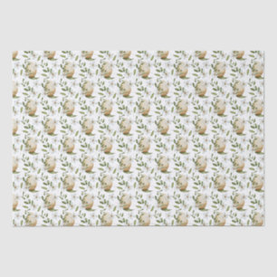 Papel De Seda Huevos de Pascua Floral Blancos Patterados