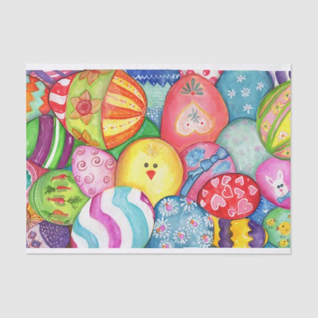 Papel De Seda Huevos de Pascua, tejido artístico de la acuarela (Anverso)