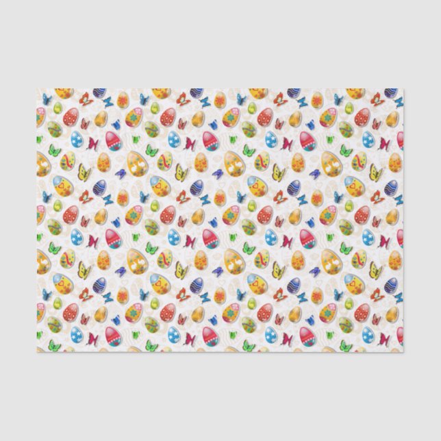 Papel De Seda Huevos De Pascua Y Mariposas (Anverso)
