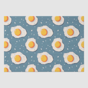 Papel De Seda Huevos fritos en azul