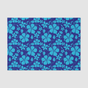PAPEL DE SEDA HULA HAWAIANA (HIBISCO) AZUL OSCURO/CLARO