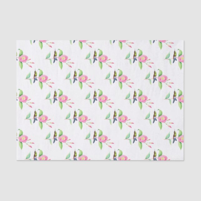 Papel De Seda Humingbird E Hybiscus (Anverso)