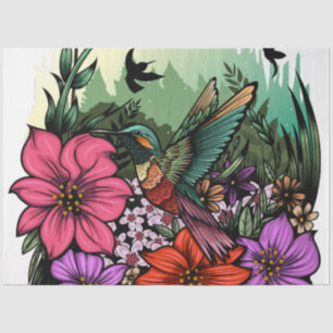Papel De Seda Hummingbird Garden