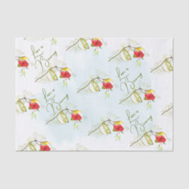 Papel De Seda Hummingbird Teacup Floral