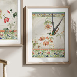 Papel De Seda Hummingbird Vintage Chinoiserie Decoración Floral