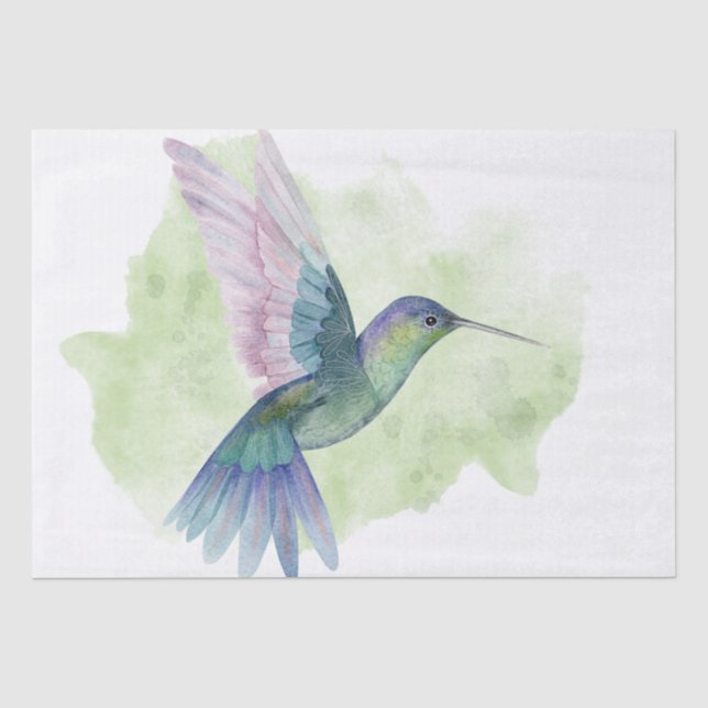 Papel De Seda Hummingbird Watercolor (Anverso)