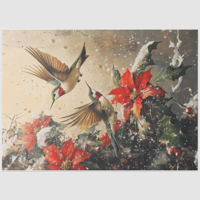 Papel De Seda Hummingbirds de vacaciones (Anverso)