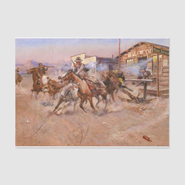 Papel De Seda Humo de una. 45 de 1908 por Charles Marion Russell (Anverso)