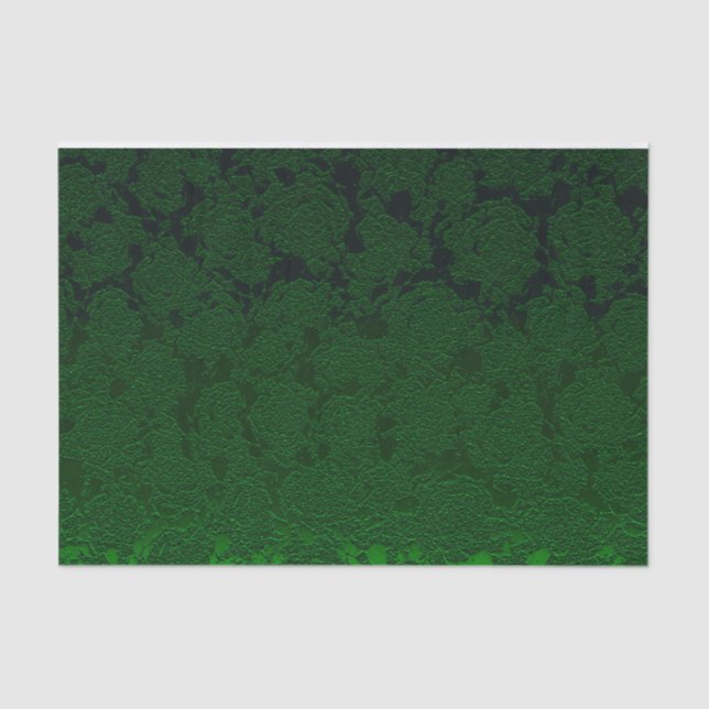 Papel De Seda Hunter Green Elegant Succulant Pattern Decoupage (Anverso)