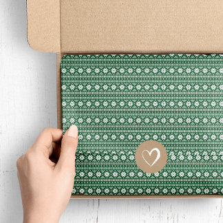 Papel De Seda Hunter Green Fair Isle Navidades Patrón de sudader