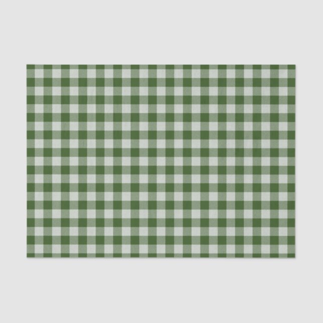 Papel De Seda Hunter Green Gingham Plaid Tissue Paper (Anverso)