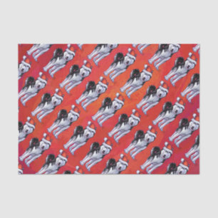 Papel De Seda Husky en Santa Hat en rojo