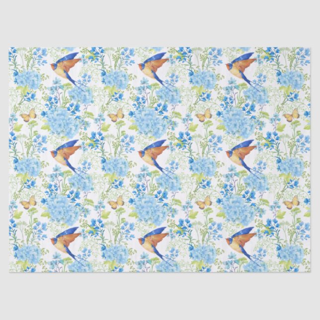 Papel De Seda Hydrangea azul (Anverso)