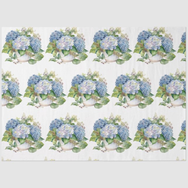 Papel De Seda Hydrangea Bouquet Tissue Paper (Anverso)