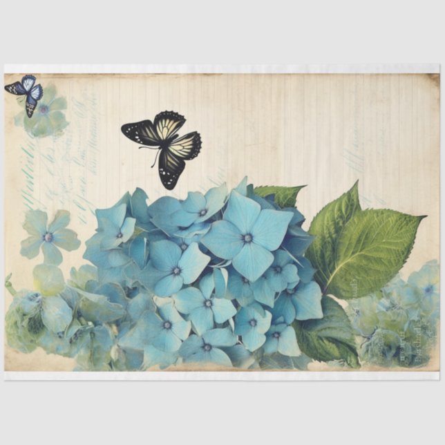 Papel De Seda Hydrangea Espanario de los sueños azules (Anverso)
