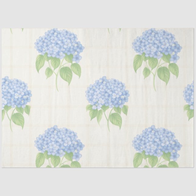 Papel De Seda Hydrangea Luxe Floral Tissue Paper | Elegant Blue (Anverso)