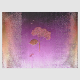 Papel De Seda Hydrangea Morado Oro Metálico Floral