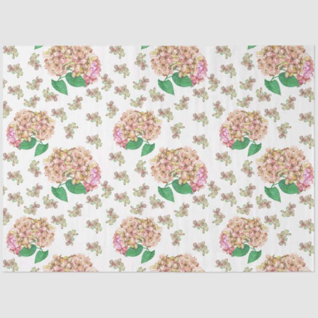 Papel De Seda Hydrangea Watercolor Series Design 1 (Anverso)