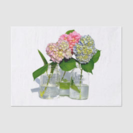 Papel De Seda Hydrangeas y Mason jar