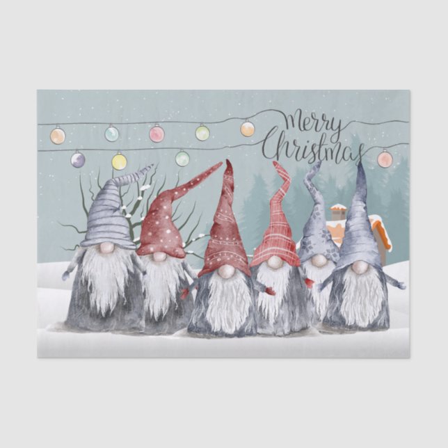 Papel De Seda Hygge Navidades Holiday Gnomes (Anverso)