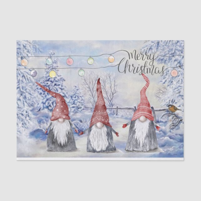 Papel De Seda Hygge Navidades Holiday Gnomes (Anverso)