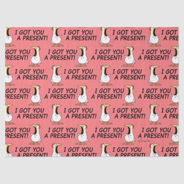 Papel De Seda I GOT YOU A PRESENT! shouty chicken (Anverso)