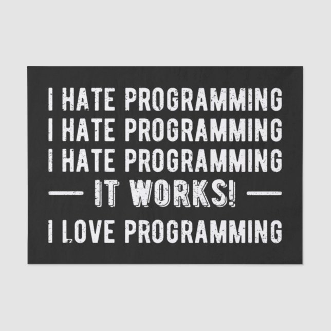 Papel De Seda I Hate Programation - Divertido Programador II (Anverso)
