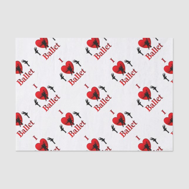 Papel De Seda I Heart Ballet Design (Anverso)
