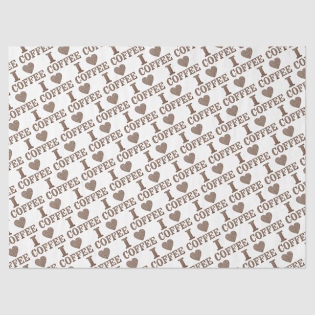 Papel De Seda I Heart Coffee Tissue Paper (Anverso)