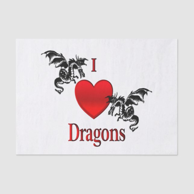 Papel De Seda I Heart Dragons (Anverso)