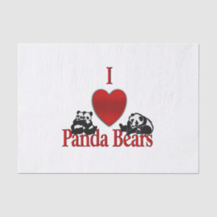 Papel De Seda I Heart Panda Bears Fun