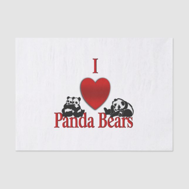 Papel De Seda I Heart Panda Bears Fun (Anverso)
