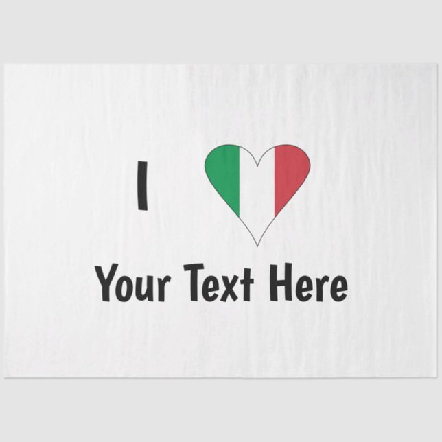 Papel De Seda I (Italian Flag Heart Love) Your Text (Anverso)