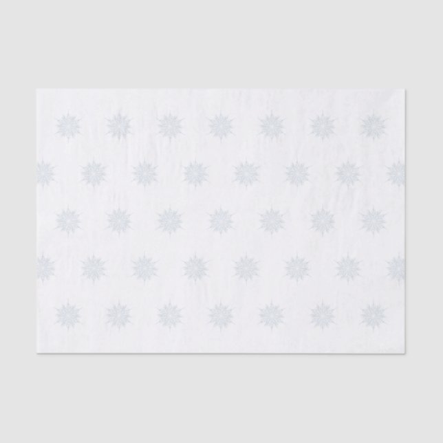 Papel De Seda Ice Blue Elegant Snowflake Navidades Regalo (Anverso)