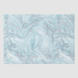 Papel De Seda Ice Blue Silver Marble Glitz