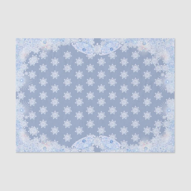 Papel De Seda Ice blue snowflake wrapping paper (Anverso)