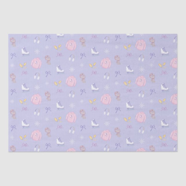 Papel De Seda Ice Skate Skate Ice Skate Winter Purple (Anverso)