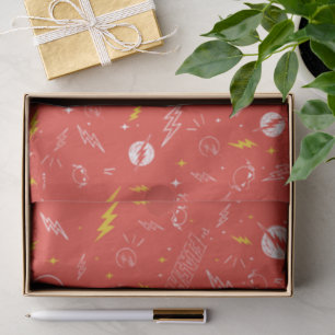 Papel De Seda Icono de Flash Relámpago y Patrón de Garabatos